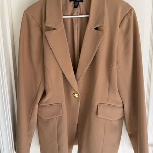 Ellen Tracy Single-Button Blazer in Tan